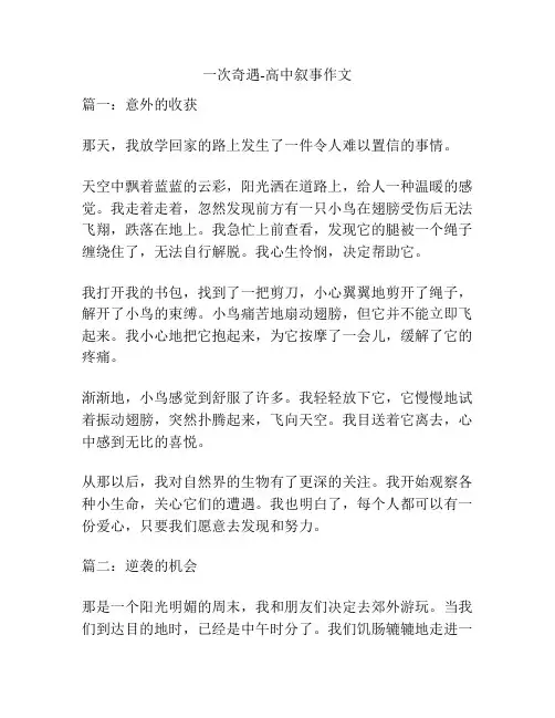 一次奇遇-高中叙事作文