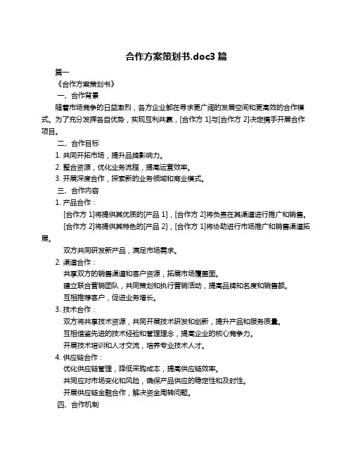 合作方案策划书.doc3篇