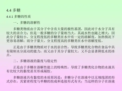 食品化学 第四章 食品中的碳水化合物 第四节多糖