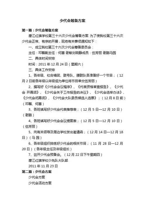 少代会筹备方案