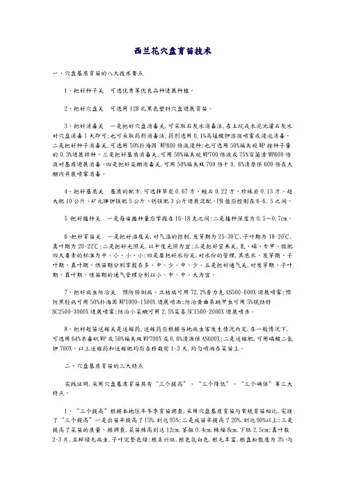 西兰花穴盘育苗技术