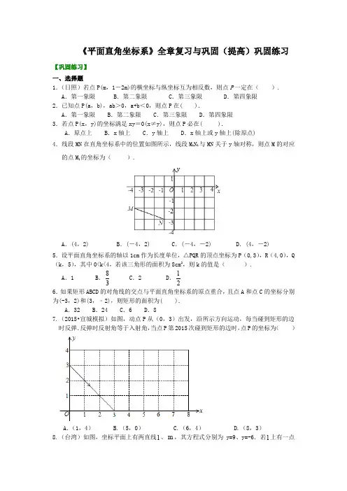 《平面直角坐标系》全章复习与巩固(提高)巩固练习
