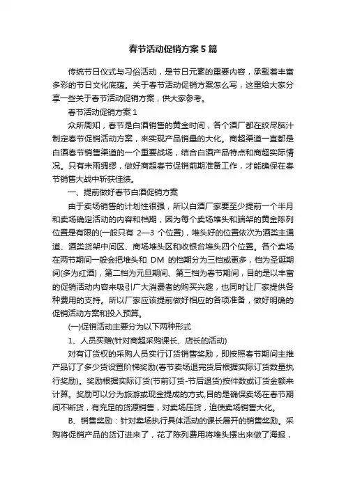 春节活动促销方案5篇
