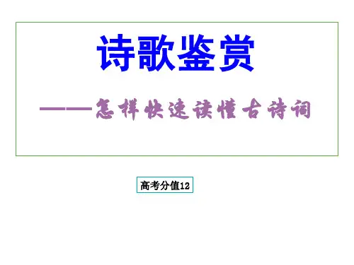 诗歌鉴赏——怎样快速读懂古诗词课件