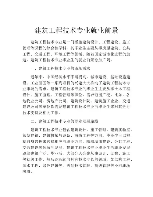 建筑工程技术专业就业前景