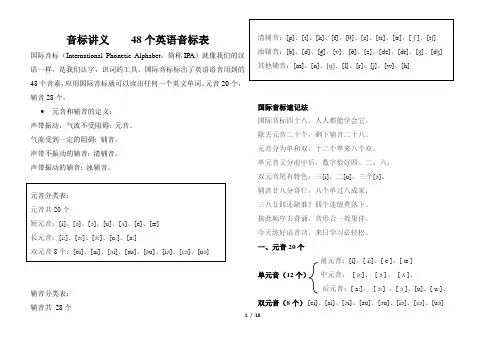 初一英语音标教学讲义