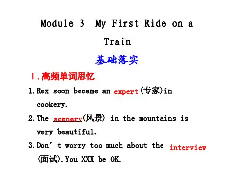 外研版必修一Module3MyFirstRideonaTrain知识点课件
