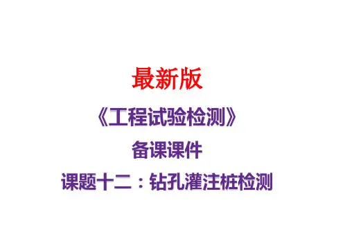 《工程试验检测》最新备课课件：项目12 桩基完整性检测