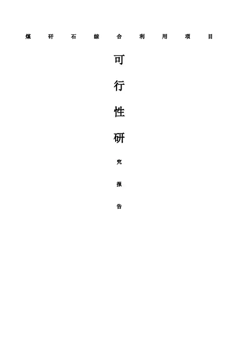 煤矸石综合利用可行性报告