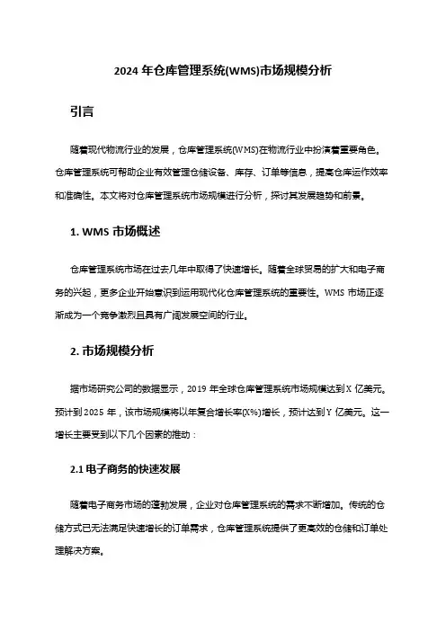 2024年仓库管理系统(WMS)市场规模分析