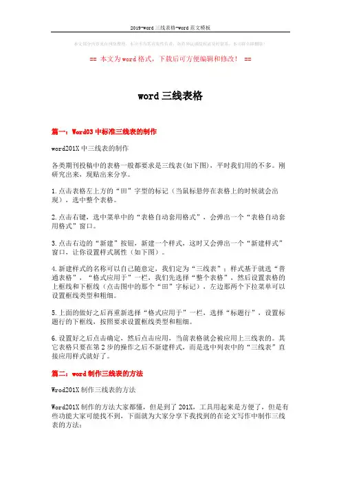 2019-word三线表格-word范文模板 (5页)