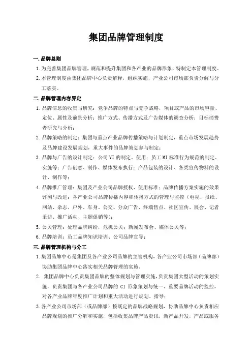 集团品牌管理制度