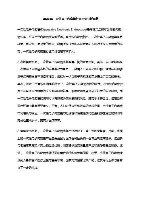 2023年一次性电子内窥镜行业市场分析现状