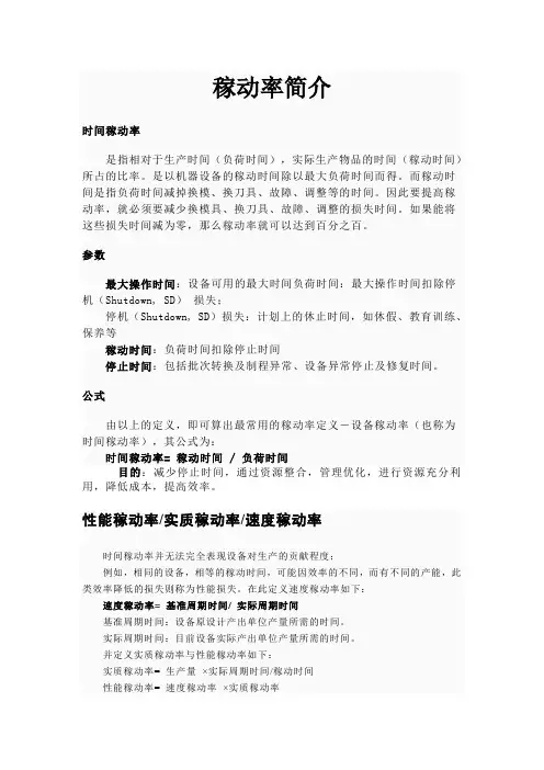 稼动率简介