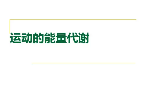第一章  运动的能量代谢