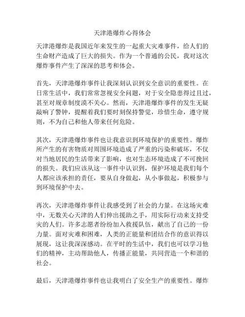 天津港爆炸心得体会