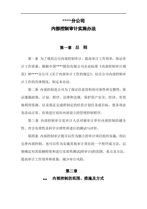 内部控制审计实施办法