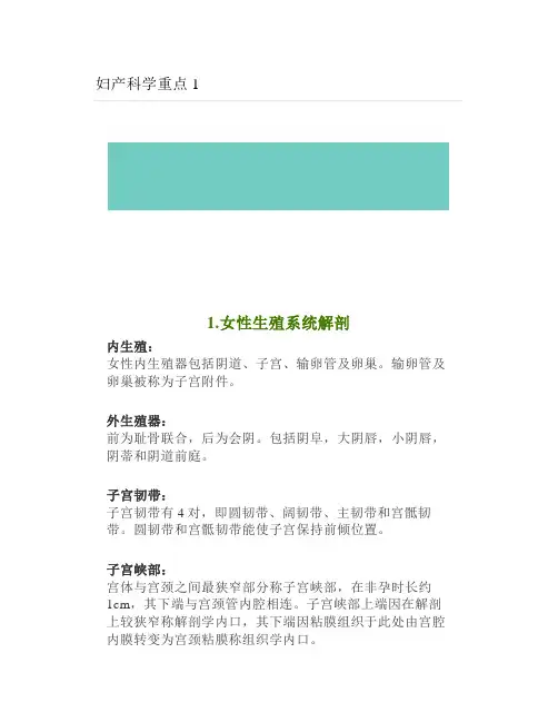 妇产科学重点1