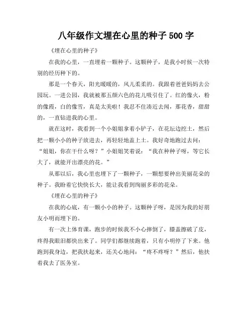 八年级作文埋在心里的种子500字
