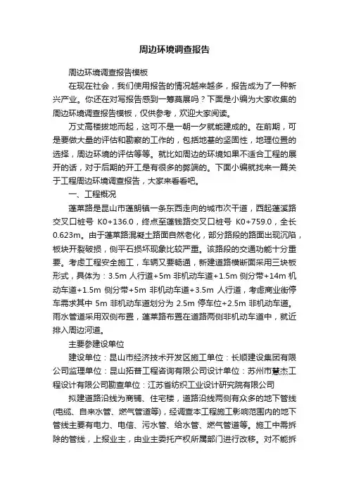 周边环境调查报告模板