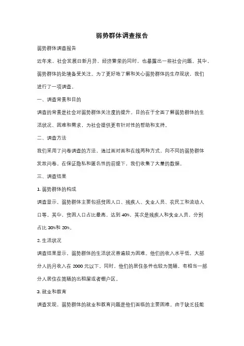 弱势群体调查报告