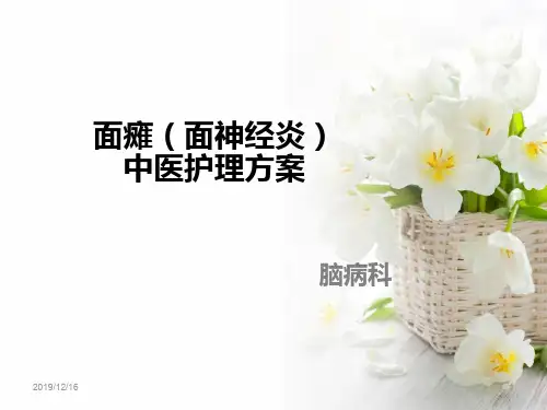 面瘫中医护理方案09393PPT课件