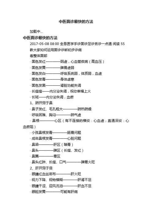 中医面诊最快的方法