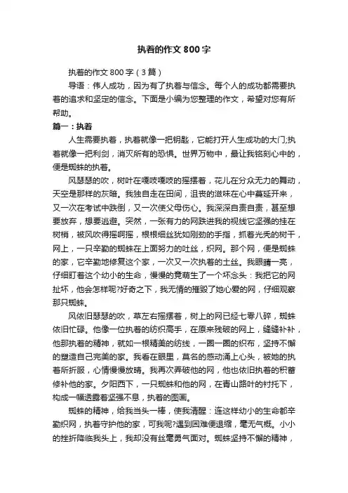 执着的作文800字