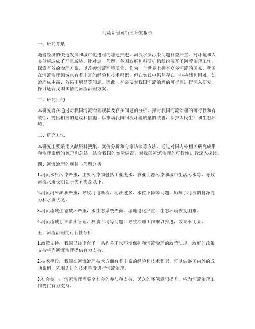 河流治理可行性研究报告