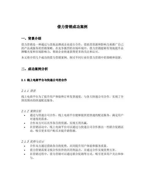 借力营销成功案例