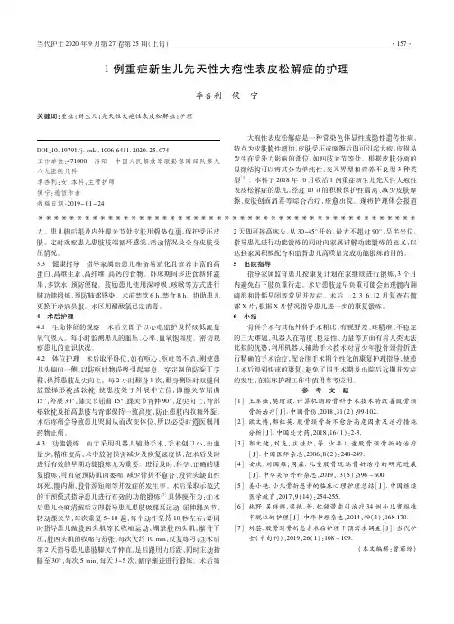 1例重症新生儿先天性大疱性表皮松解症的护理