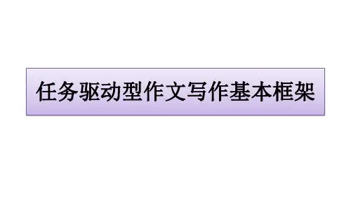 任务驱动型作文写作基本框架教学课件