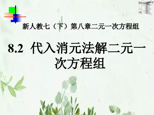 《代入消元法解二元一次方程组》二元一次方程组PPT课件 图文