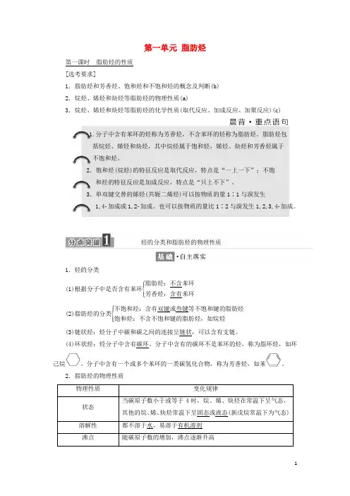 高中化学 专题3 常见的烃 第一单元 脂肪烃学案 苏教版