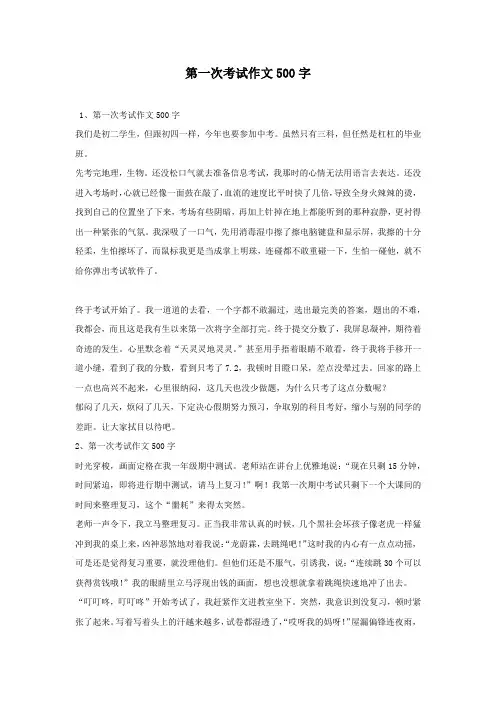 第一次考试作文500字