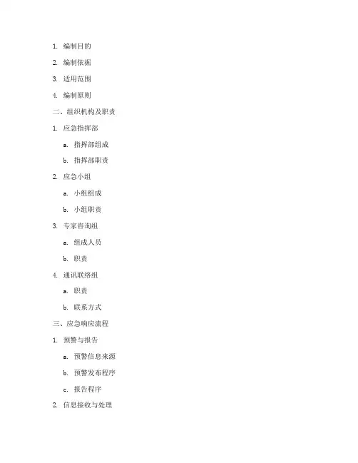 应急预案中的提纲
