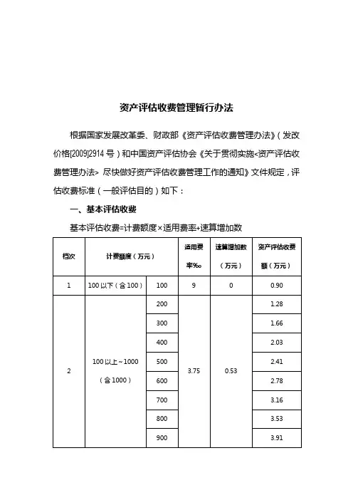 新资产评估收费标准-2