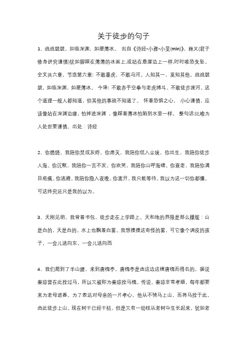 关于徒步的句子