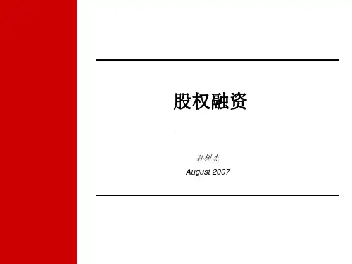 股权融资(ppt 206页)需要解决的基本问题