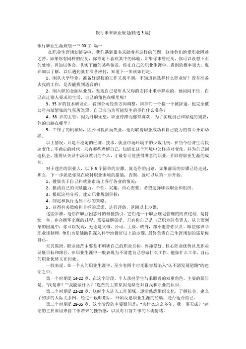 银行未来职业规划(精选3篇)