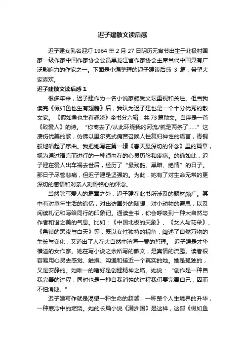 迟子建散文读后感
