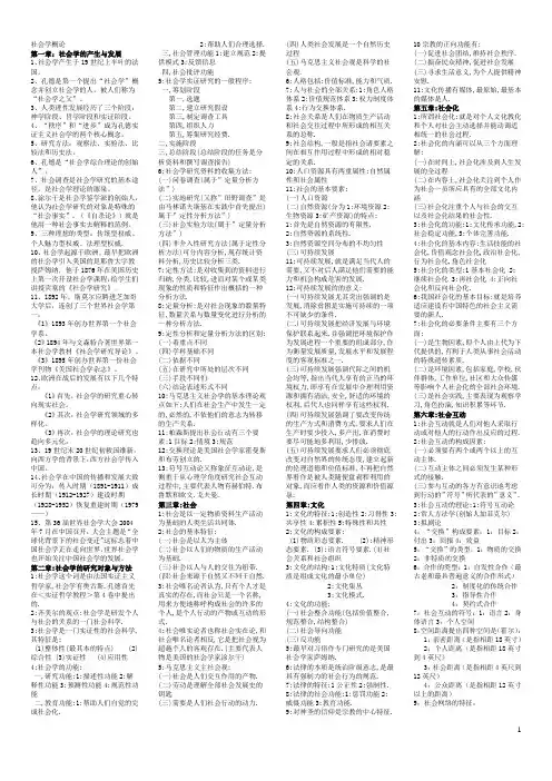 00034社会学概论自考重点