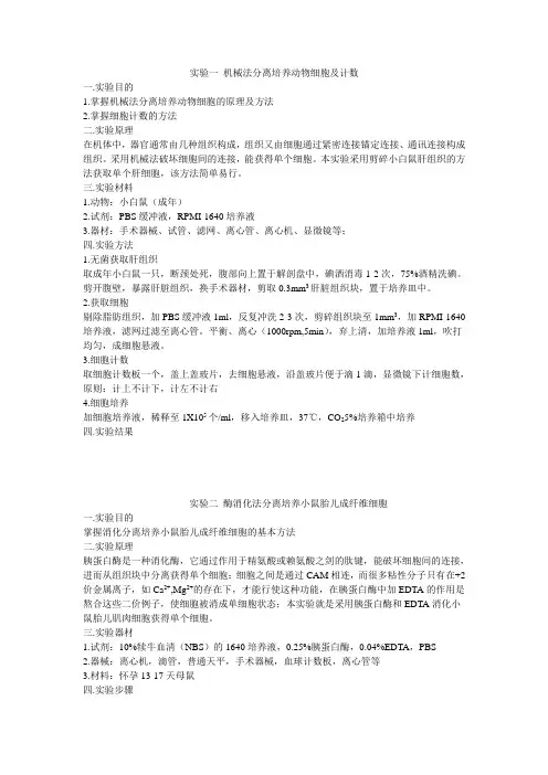 动物细胞工程实验