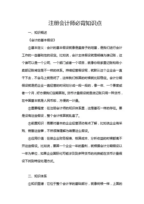 注册会计师必背知识点