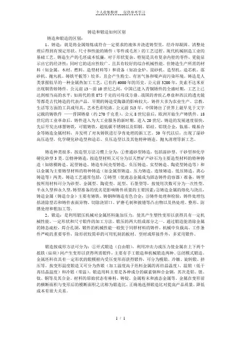 铸造和锻造如何区别