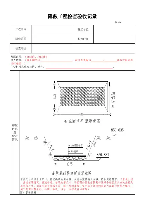 隐蔽工程检查验收记录