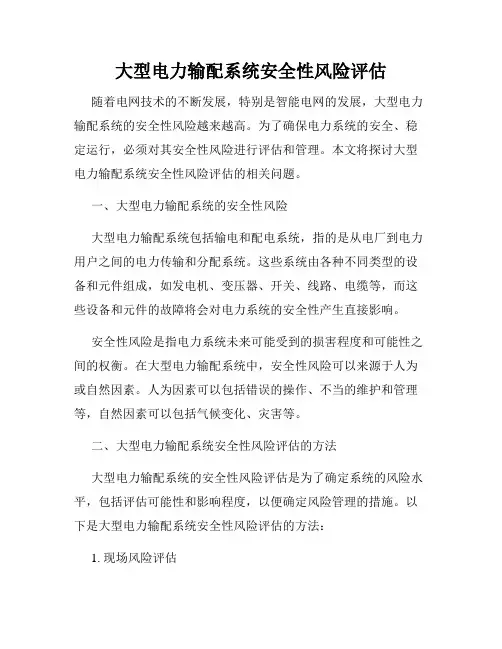 大型电力输配系统安全性风险评估