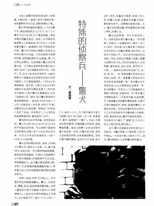 特殊的侦察兵--警犬