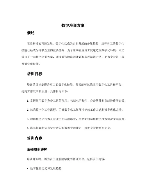 数字 培训方案