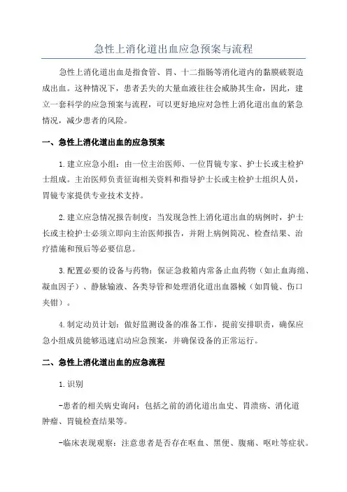 急性上消化道出血应急预案与流程